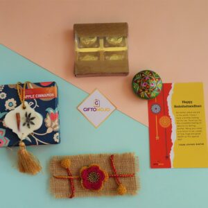 Crochet Premium Rakhi Box with Pure Honey Gift Hampers Online in Gurgaon Delhi NCR Noida India